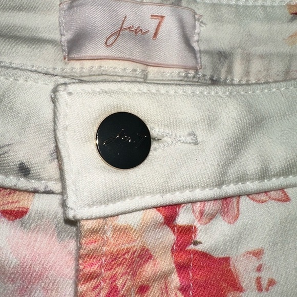 NWT 7 For All Mankind Jen 7 Women's Size 16 Summer Flowers‎ Off White Jeans - Picture 4 of 9